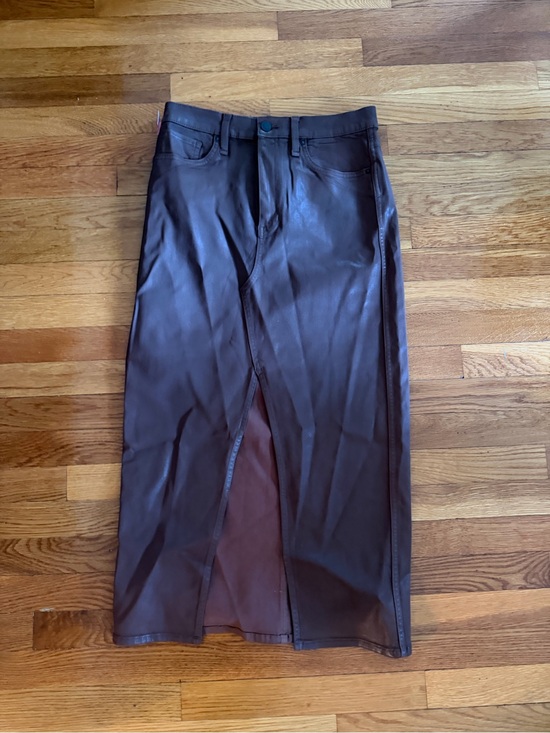 Hudson Jeans Dresses & Skirts - Hudson Jeans Dark Brown Faux Leather Midi Skirt